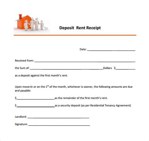 Rent Deposit Receipt Template