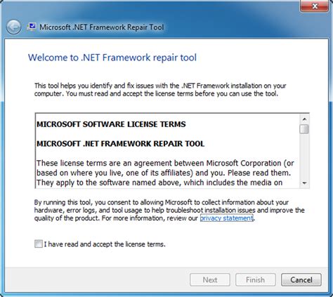 Repair Microsoft .NET Framework