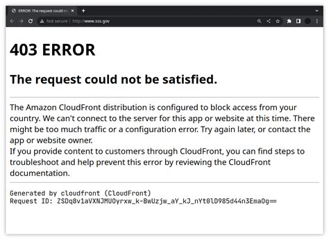 Request Could Not Be Satisfied Error
