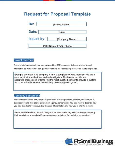 Request For Proposal Rfp Template