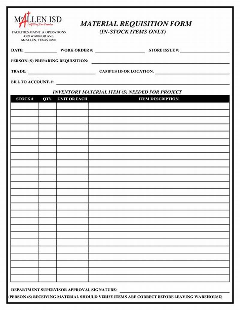 Requisition Form Sample