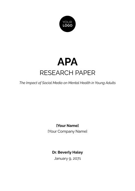 Research Paper Template Apa Format