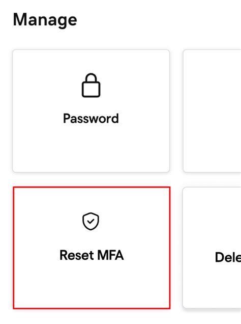 Reset MFA