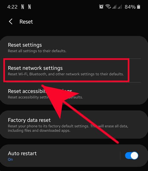 Reset network settings on devices image