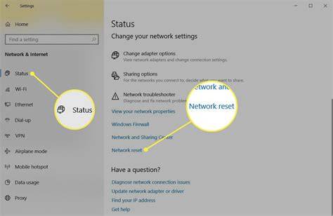 Reset network settings option