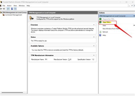 Restart TPM Management Console After BIOS Changes