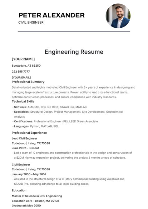 Resume Engineering Template