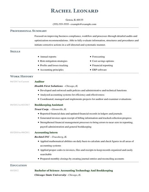 Resume Template Accounting