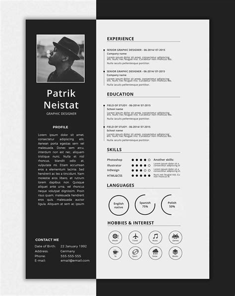 Resume Template One Page