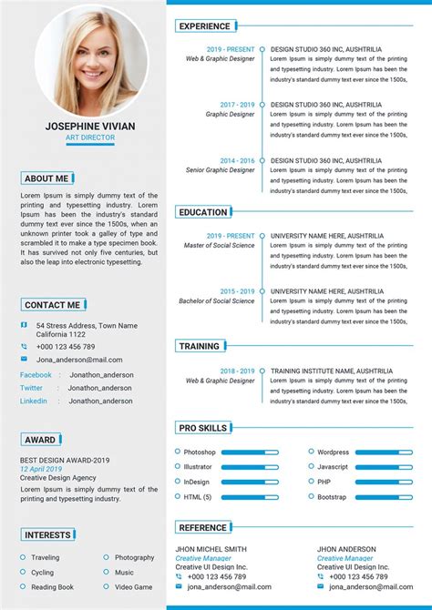 Resume Template With Photo Word