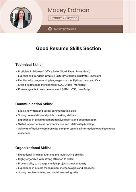Resume Template With Skills Section