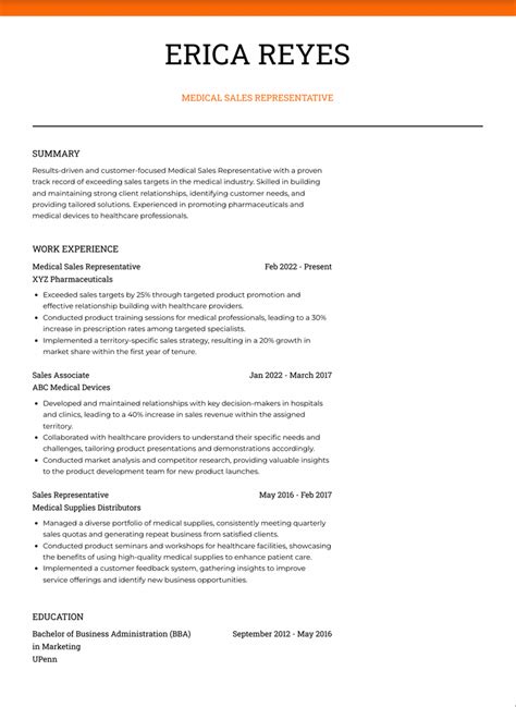 Resume Templates For Medical Field