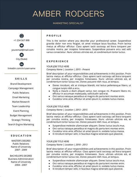 Resume Templates Google Drive
