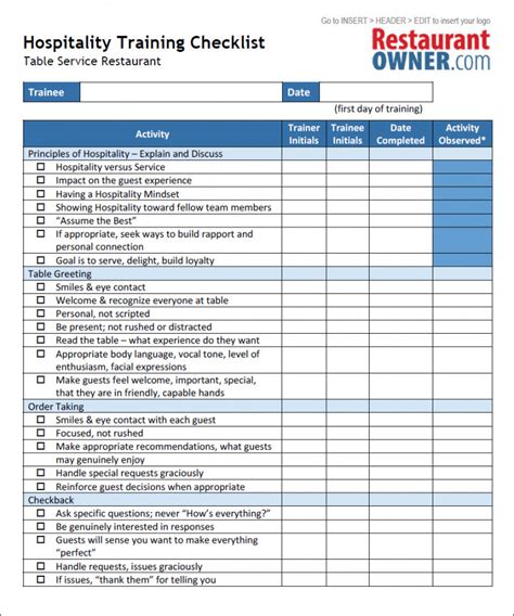 Retail Store Visit Checklist Template