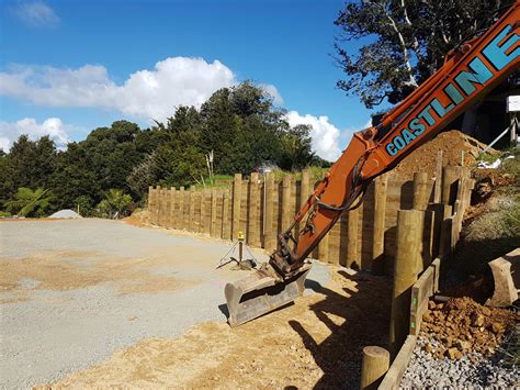 Retaining Wall Projects with Excavators