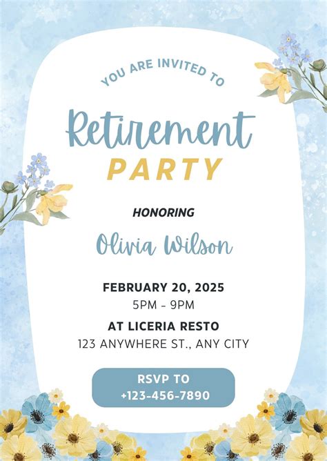 Retirement Party Invitation Templates