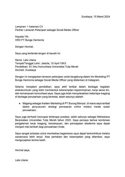 Review dan Edit Surat Lamaran