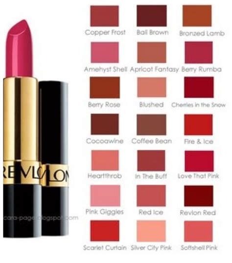 Revlon Lipstick Colors Chart
