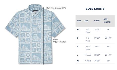 Reyn Spooner Size Chart