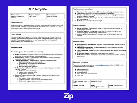 Rfp Template Example