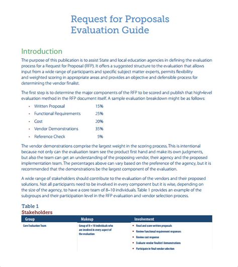 Rfp Template Word Free Download