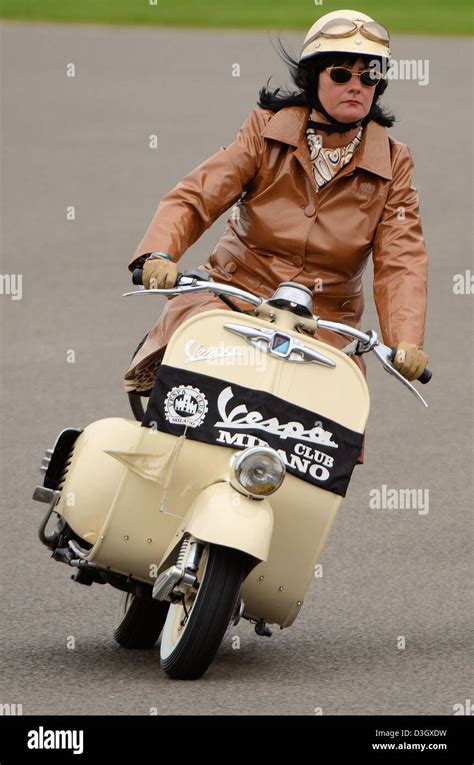 Riding a classic Vespa