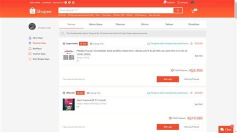 Riwayat Pesanan Shopee