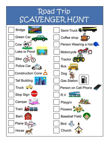 Road Trip Activities Printables
