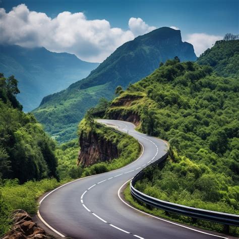Road winding through mountains