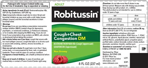 Robitussin Dm Dosing Chart