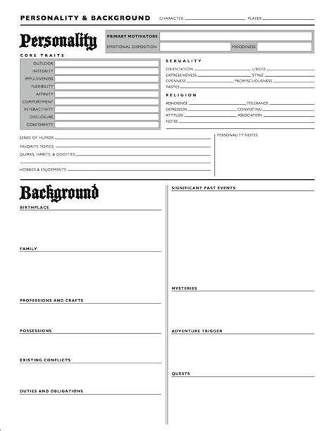 Roleplay Character Template