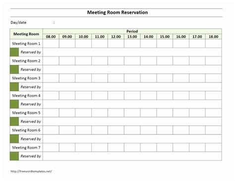 Room Scheduling Template