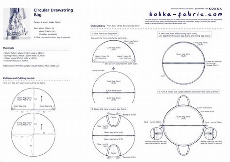 Round Drawstring Bag Pattern