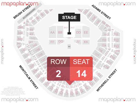 Row Seat Number Detroit Tigers Seating Chart