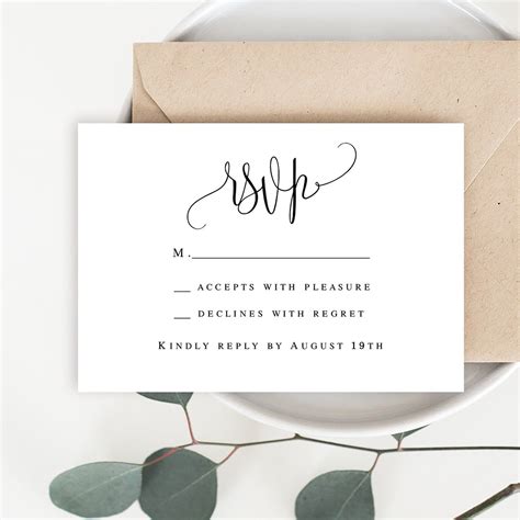 Rsvp Cards For Wedding Template