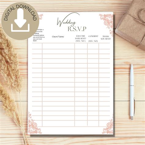 Rsvp List Template