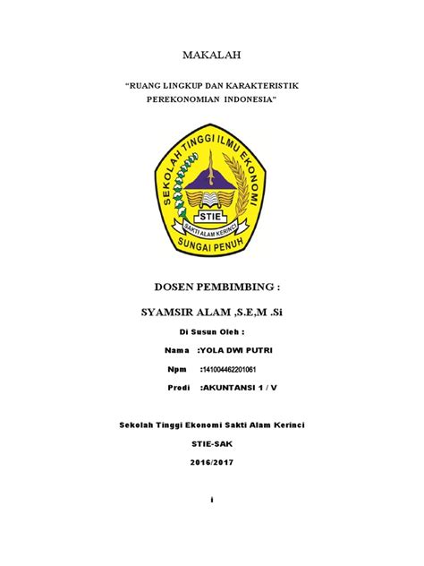 Ruang Lingkup Makalah