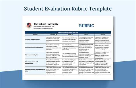 Rubric Excel Template