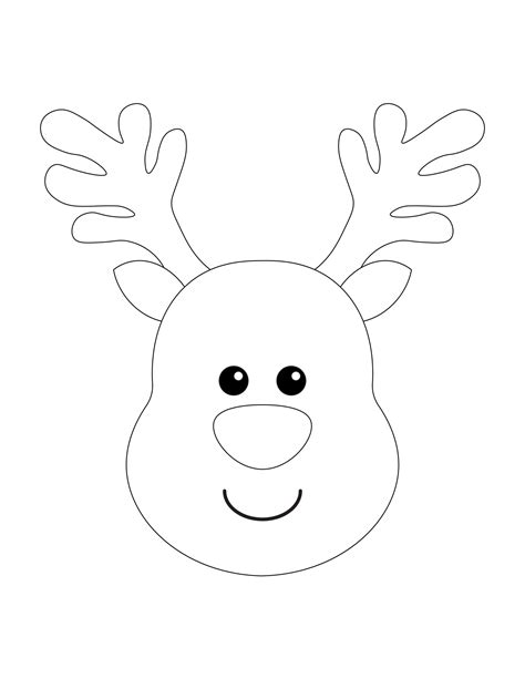 Rudolph Reindeer Face Template