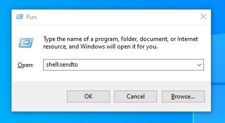 Run Command shell:sendto