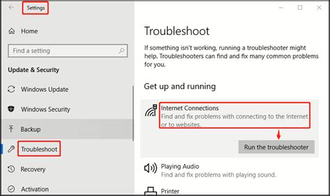Run the Network and Internet Troubleshooter