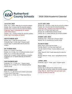 Rutherford County Spring Break 2024 Schedule Printable