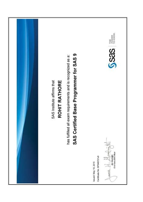 SAS Certificate