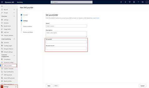 SMS channel configuration should have work stream