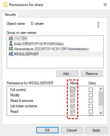 SQL Server Backup Permissions Error