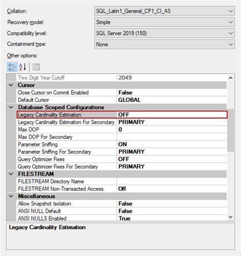 SQL Server Cardinality Estimation Performance