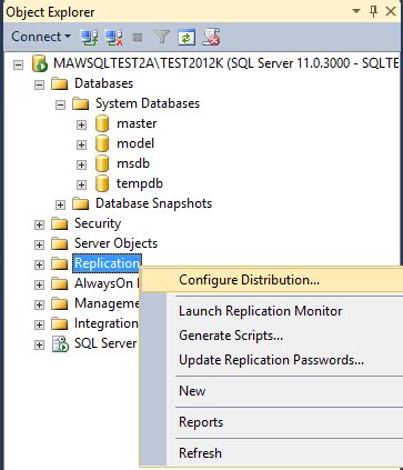SQL Server Distributor Update