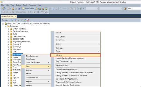 SQL Server Mirror Server Update