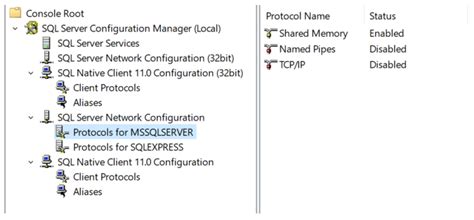 SQL Server Network Protocols Properties