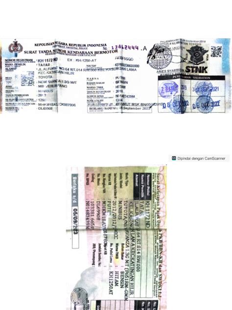 STNK document image